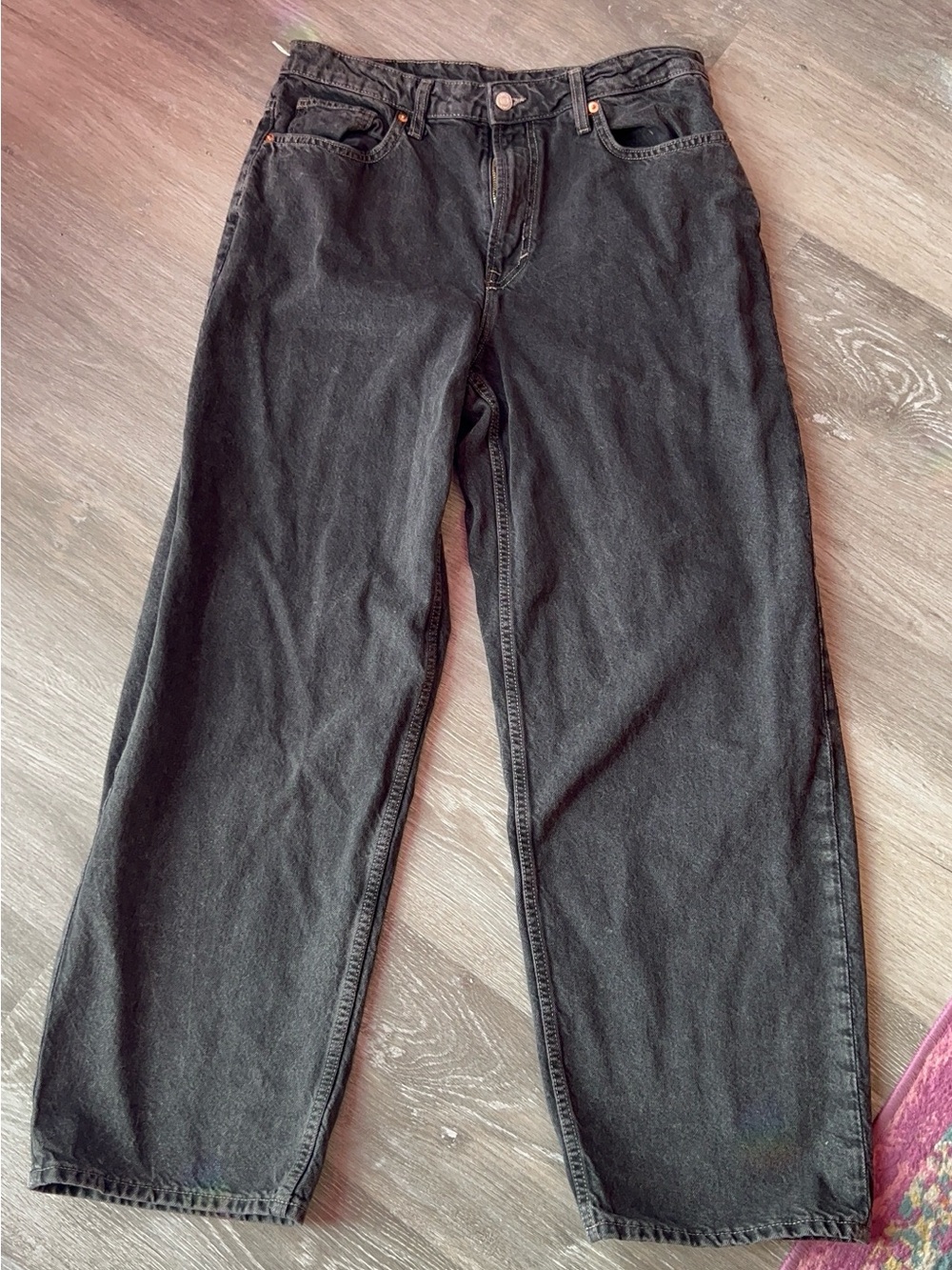 H&M DENIM High Waist Baggy Jeans 10